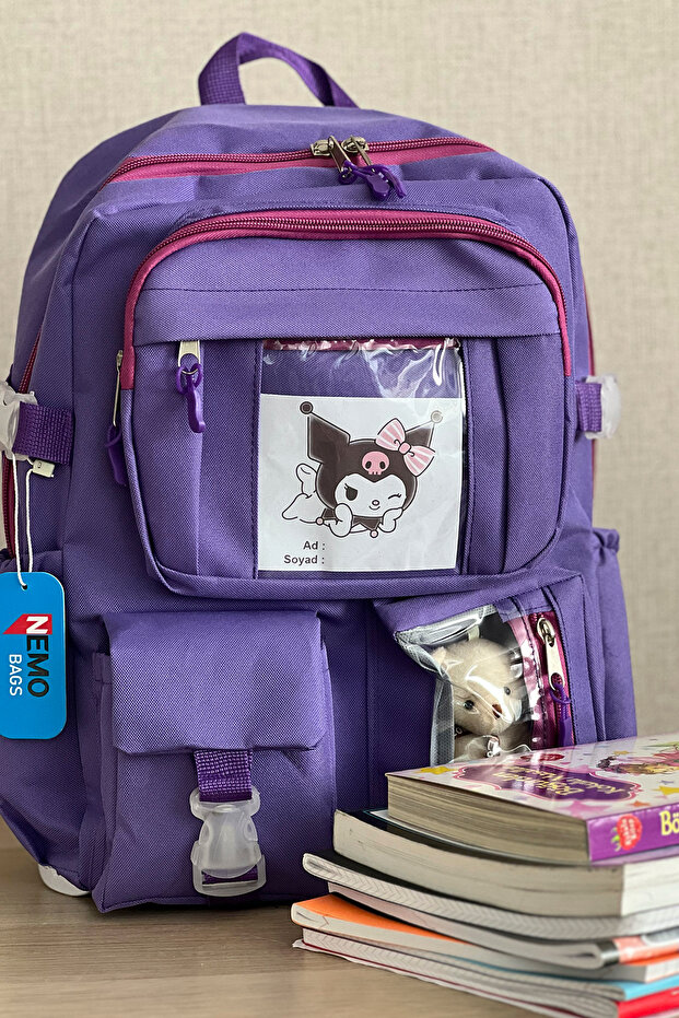 Blackberry Unisex Korean Style School Bag, Kawaii Primary School Backpack, 15 Lt, 40X30X15Cm