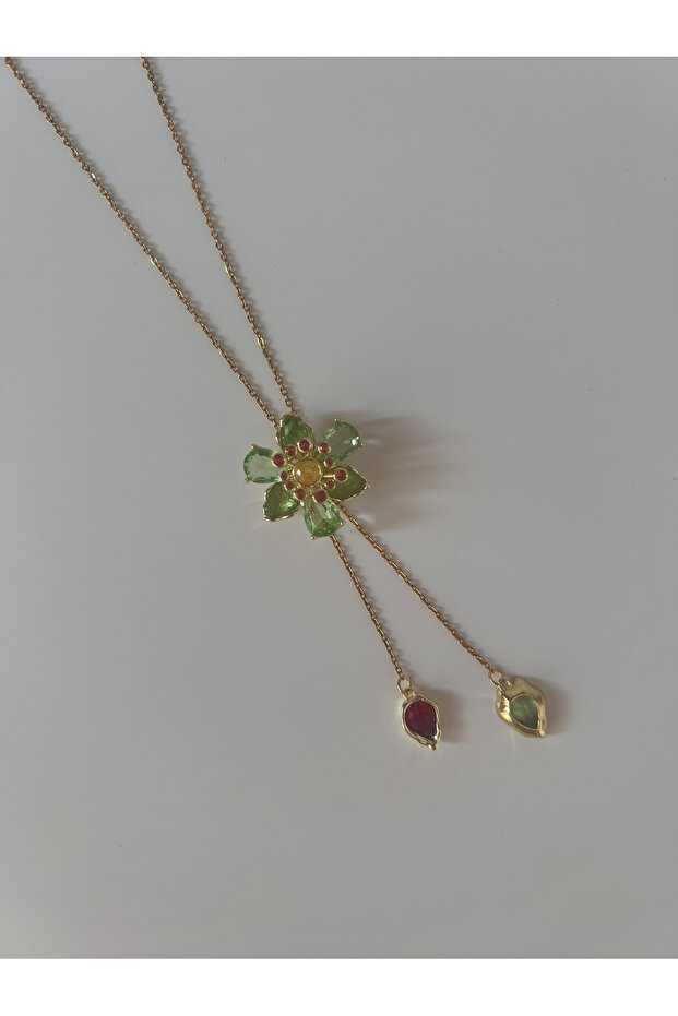 Çelik Lydllia Çiçek Y Model Kolye - 6