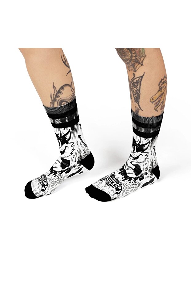 Evil Cat Mid High Sg Çorap - 2
