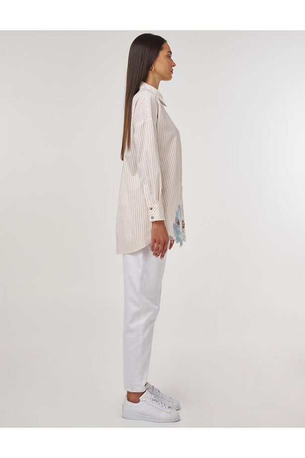 Nakış Aplikeli Pamuklu Tunik - 5