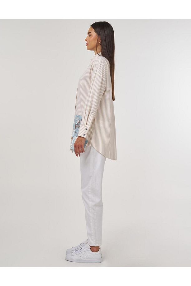 Nakış Aplikeli Pamuklu Tunik - 6