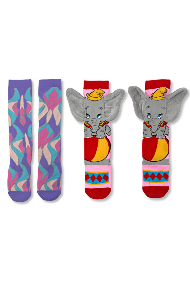 Funky 3D High Socks for Kids & Teens – Fun Socks - Elephant & Abstract