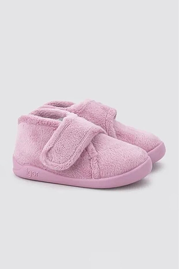 Girl's Homie Plush Velcro Home Boots - Pink