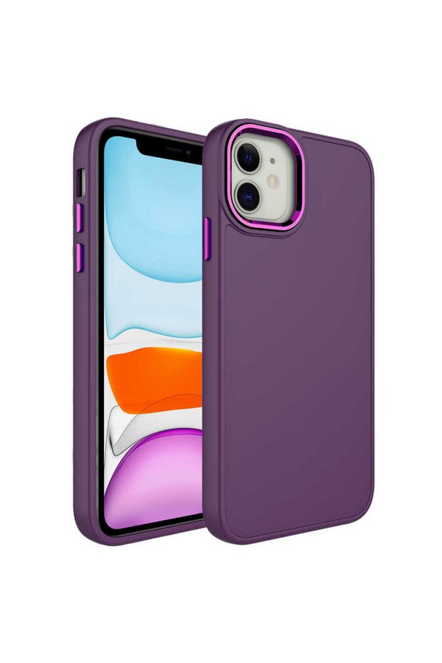 Compatible Cover for iPhone 11 Case Silicone Mobile Phone with Metal Frame and Button Design Luna Cover