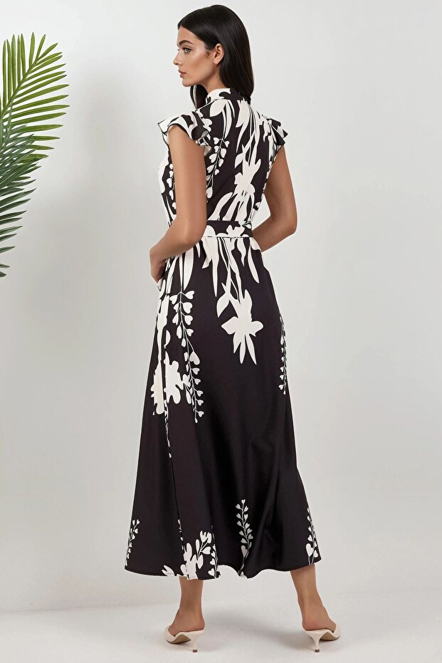 Çiçekli Uzun Elbise - 4