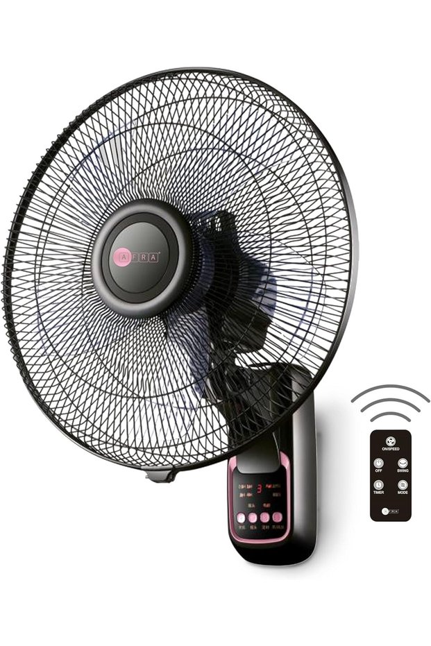Wall Mount Fan, 16 Inch, 60w, 5.5m3/min Flow Rate, 90° Oscillation, RPM 1250 with Remote 3 Spe