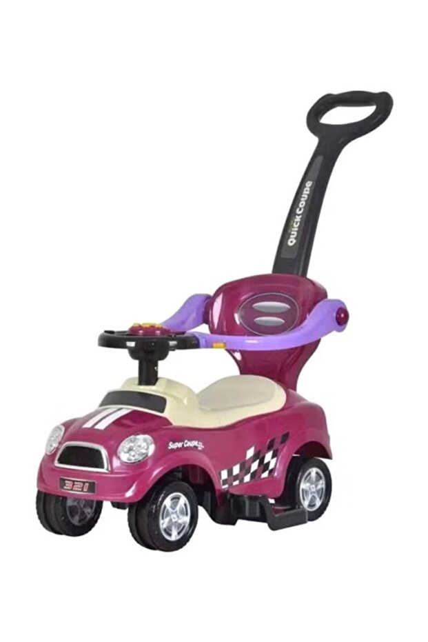 3‑in‑1 Super Coupe Ride-On Car with Push Pedal & Parental Push Handle - 1