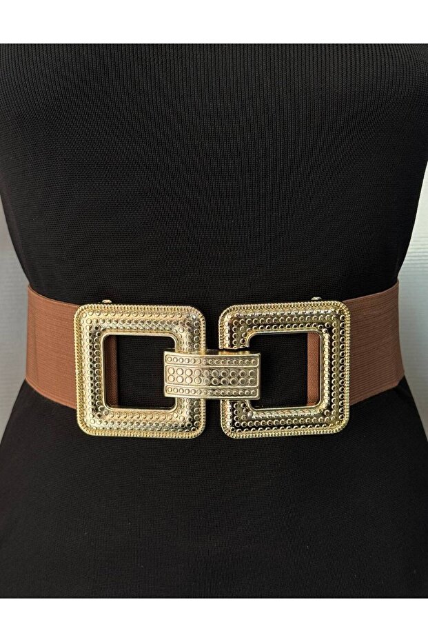 Kadın gold tokalı elastik bel kemeri korse - 3