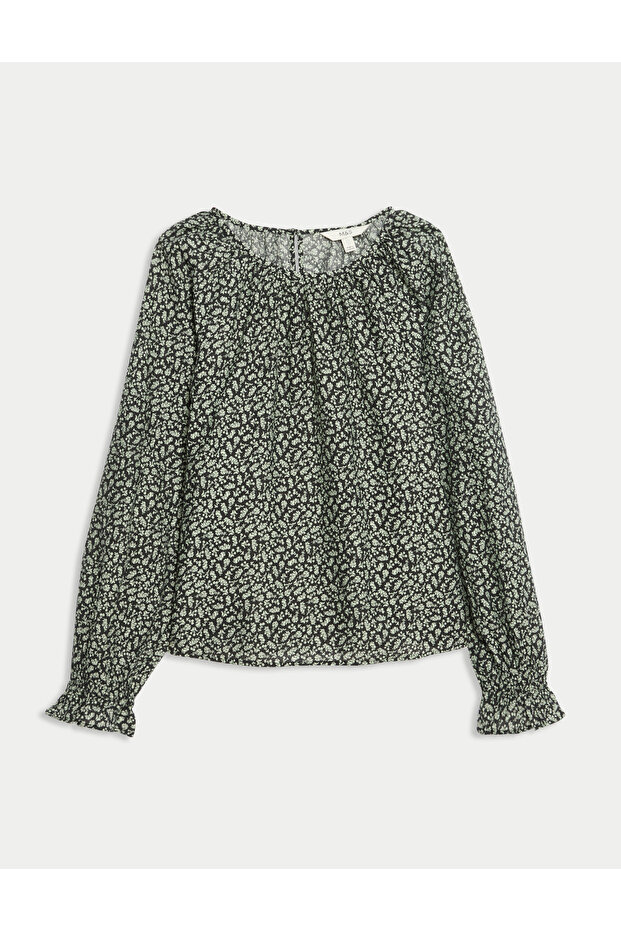 Lyocell Baskılı Uzun Kollu Bluz - 3