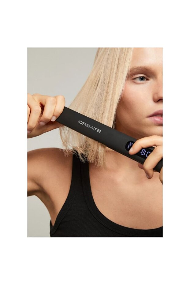 Placă de îndreptat părul, CREATE, Ceramic Styler Slim, neagră - 2