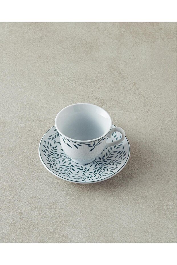 Blatt Porcelain Coffee Cup Set 4 Pieces 2 Person Green 80 ml (08.04.2025)