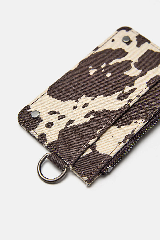 İnek desenli kanvas kartlık - 3