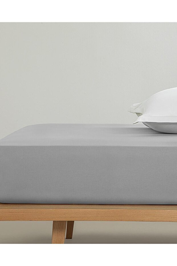 Flat Cotton Single Fitted Sheet Pebble 100X200 cm (4.08.2025)