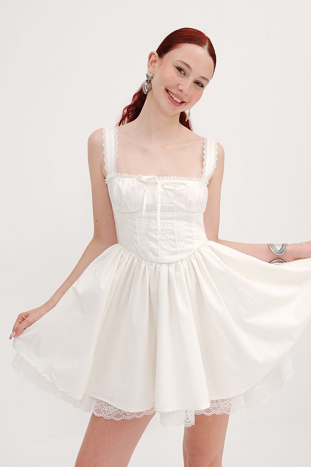 Kalın Askılı Mini Elbise E17362 - 4