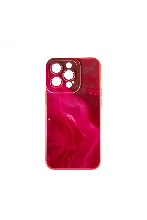 Soft Waves Collection Back Cover Compatible with iPhone 13 Pro - Red - 1