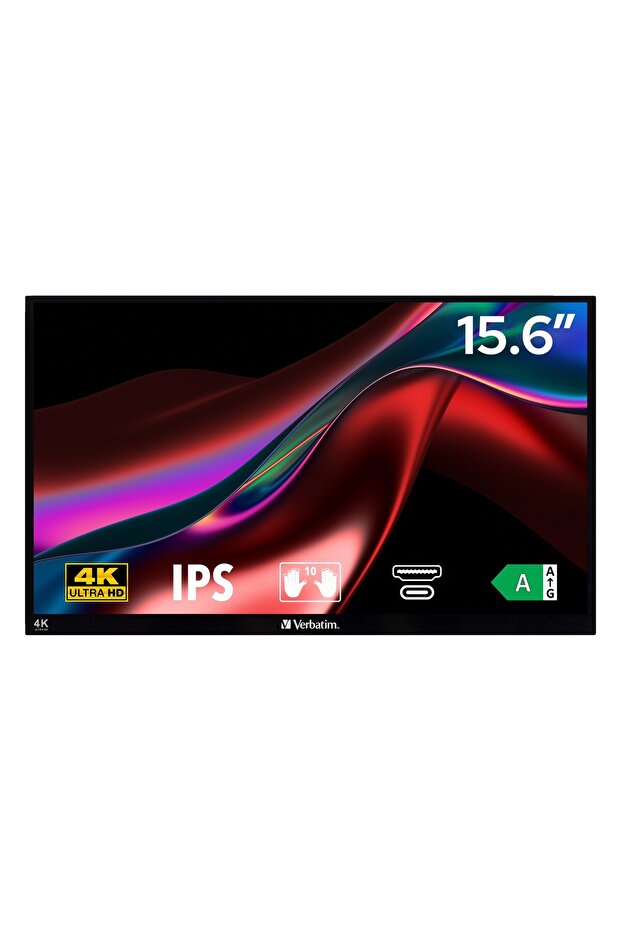 PMT-15-4K 15.6" 60Hz 6Ms HDMI+USB-C HDR UHD FreeSync IPS Taşınabilir Dokunmatik Monitör - 1