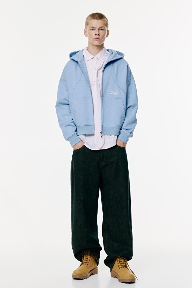 STWD Fermuarlı Kapüşonlu Sweatshirt - 3