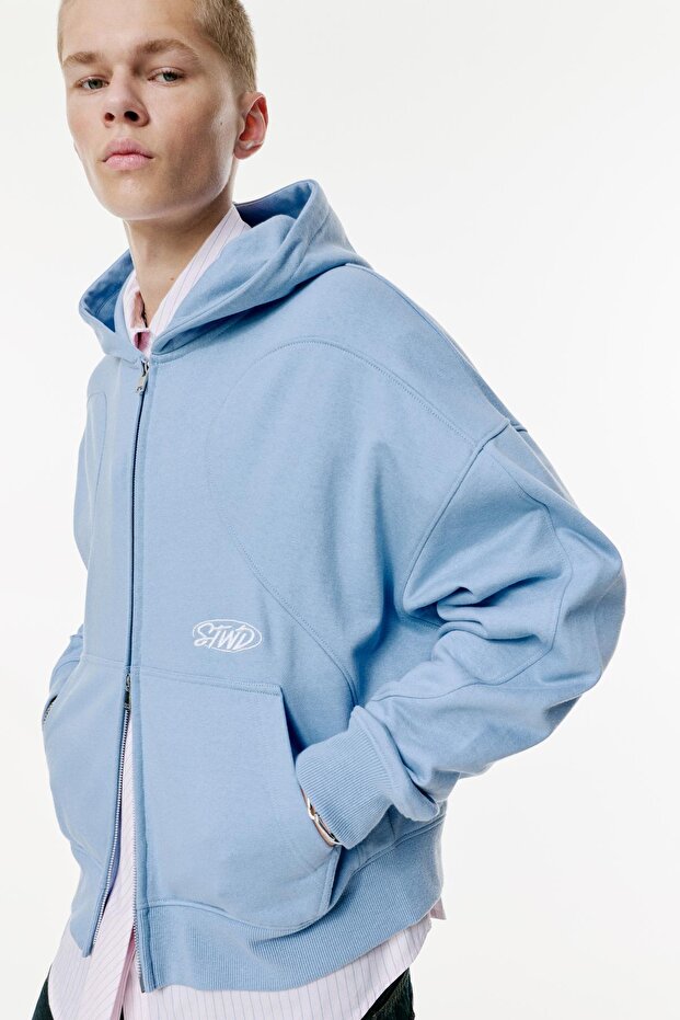 STWD Fermuarlı Kapüşonlu Sweatshirt - 4