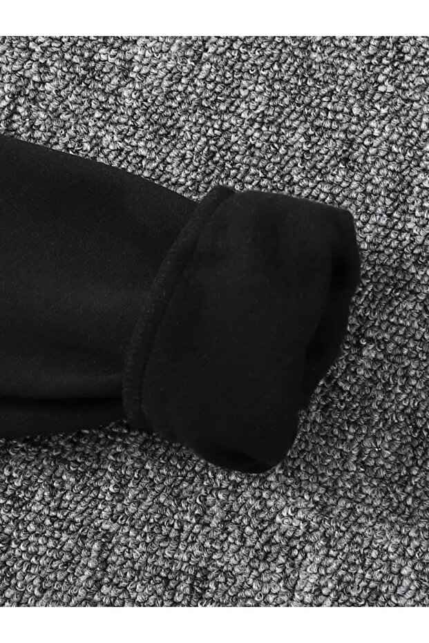 Labubu Baskılı Oversize Fermuarlı Siyah Unisex Kapüşonlu Hırka - 3