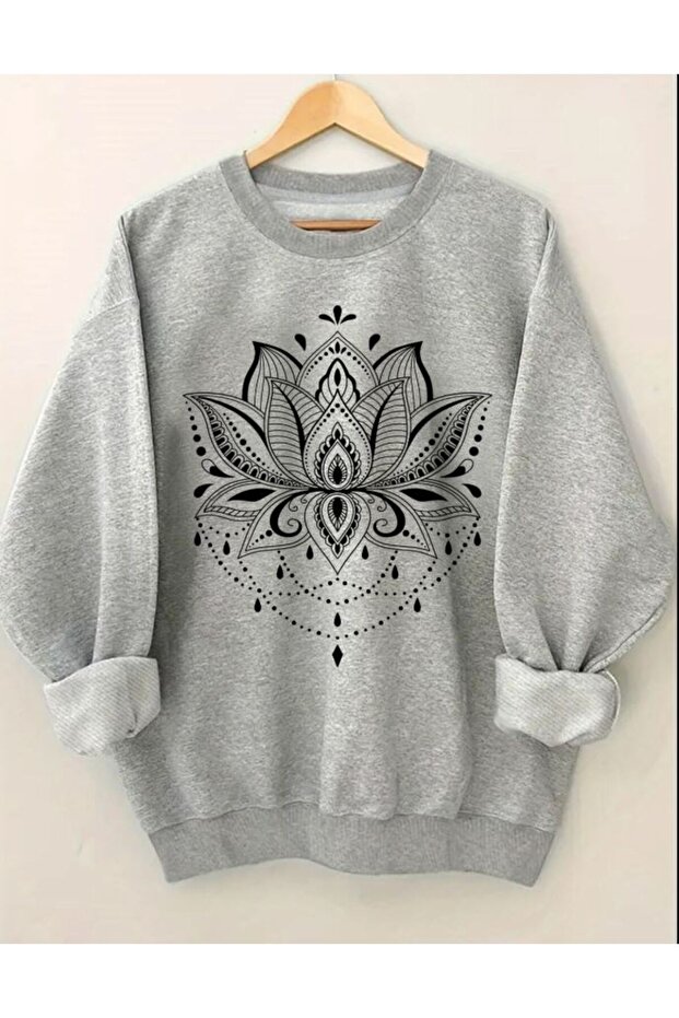 Printed Crew Neck Fleece Sweatshirt