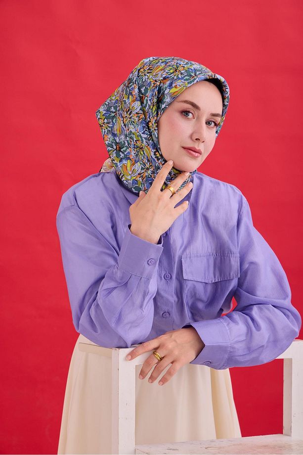 Twill İpek Eşarp 11477-27 - 1