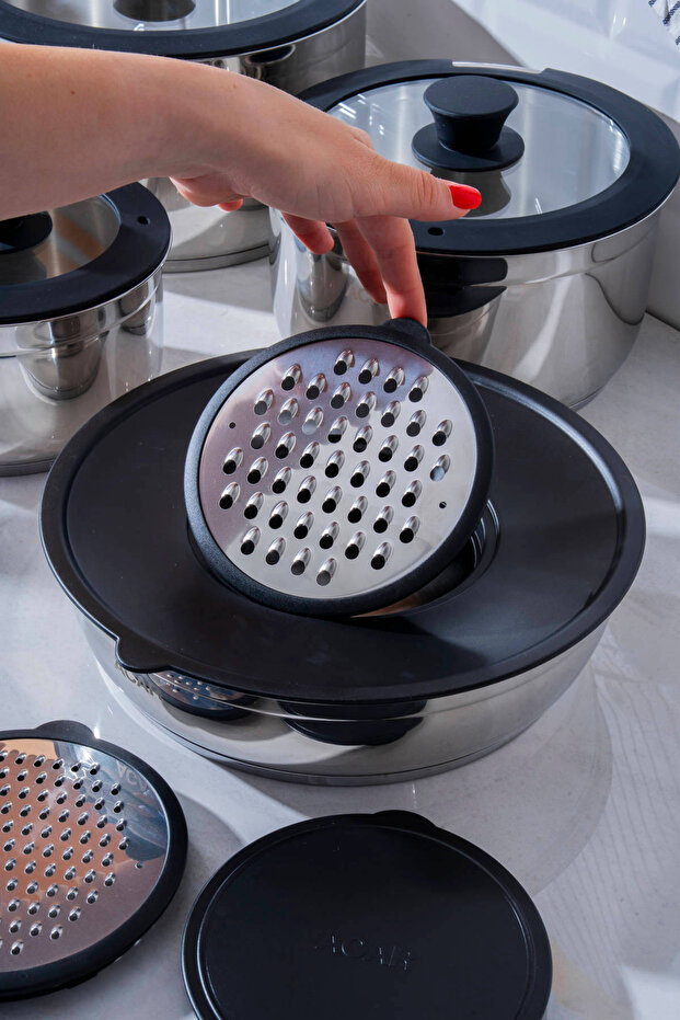 Mars 12 Parça Çelik Tencere Seti - 5