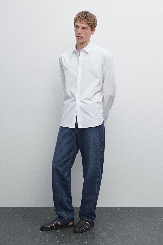 Regular fit poplin gömlek - 1