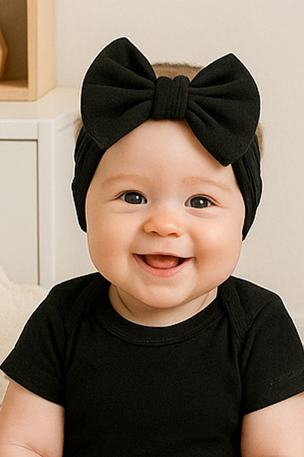 Baby Double Layer Bowknot Bonnet 100% Cotton, Newborn and 0–12 Months Compatible Skin Friendly Stl7077