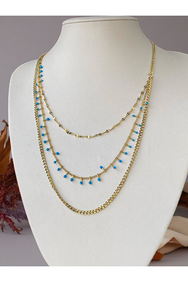 Üçlü Çelik Kolye - 1