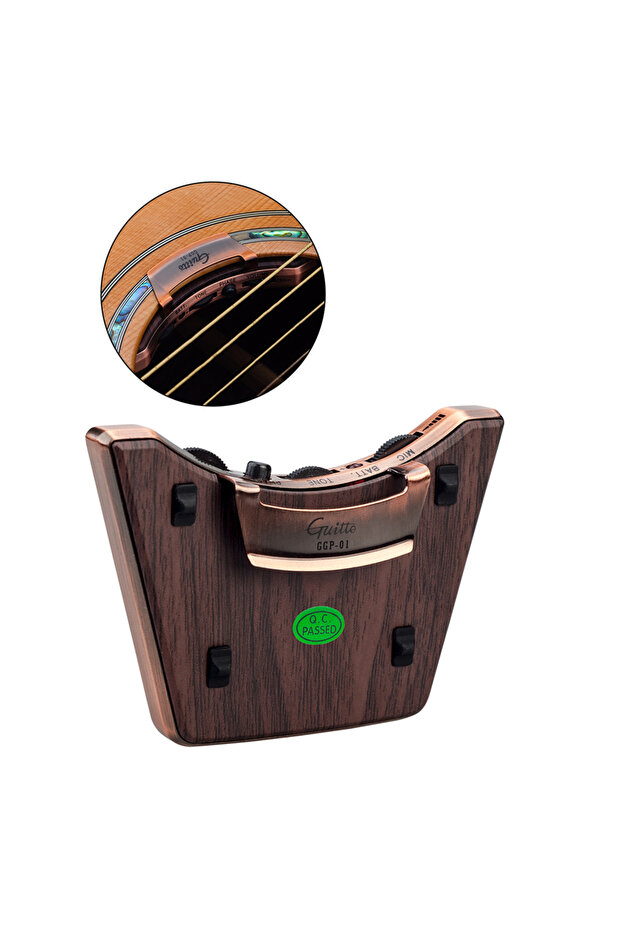 Battery Acoustic Guitar Sound Hole Pickup Dual Pickup Modes Piezo + Mic Supports Volume Tone Adjusti
