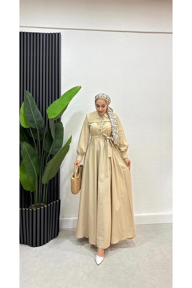 Elif Bağcıklı Tesettür Elbise - 5