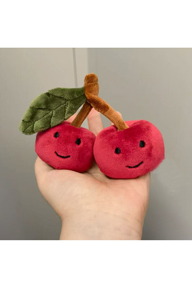 yingtao Fun And Cute Cherry Plush Keychain Couple Doll Backpack Pendant Mock Fruit Doll Decoration G