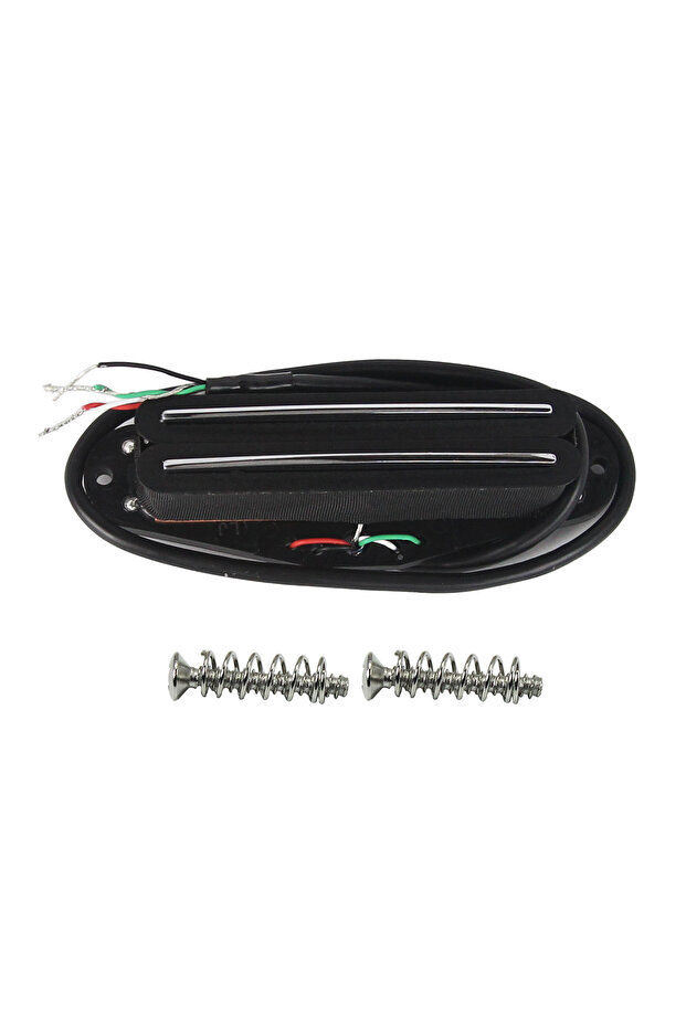 9-10K FLEOR 1PCS Ceramic Hot Dual Rails Pickup ST Electric Guitar Mini Humbucker Pickup Black 4 Wire