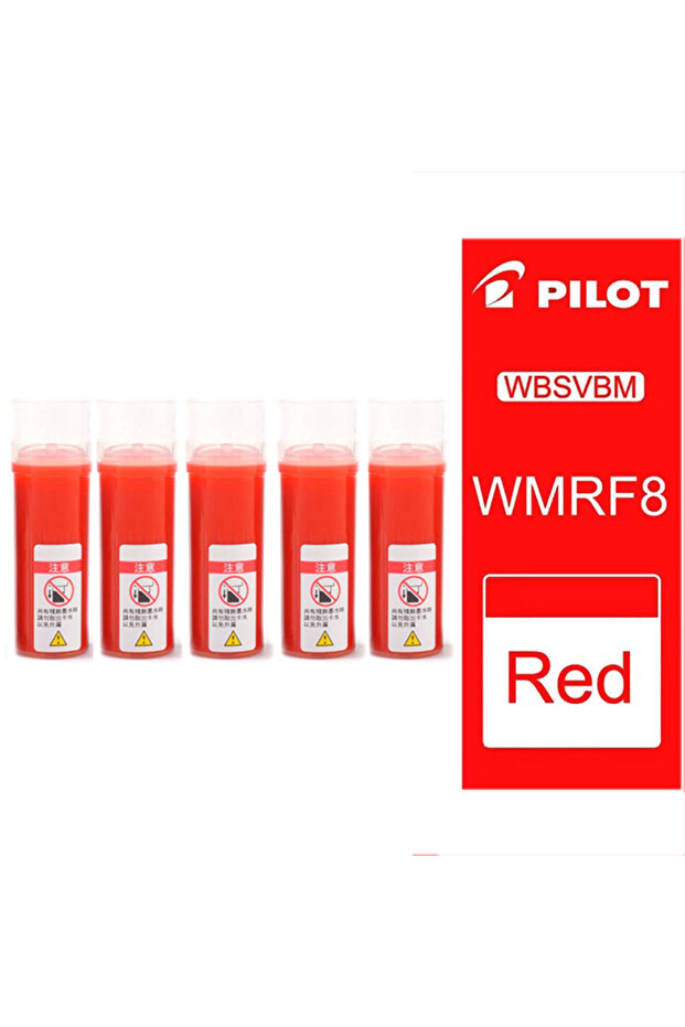 5pcs Red 5 Pcs Japan PILOT Whiteboard Marker Ink WBS-VBM Large Capacity Ink Bladder Marker Pens Ink