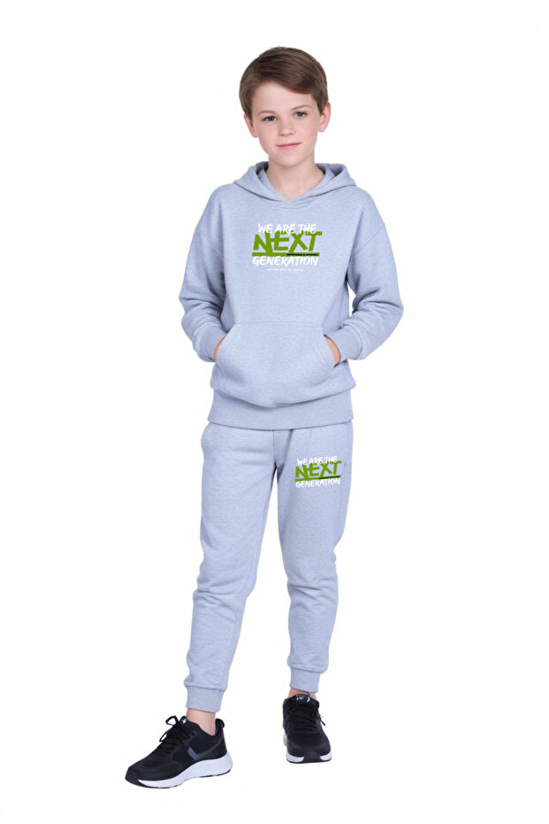 Next Printed Boy's Tracksuit with Hood and Kangaroo Pocket