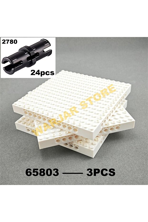 no gift box 65803-3pcs-w 16x16 Double Sided Baseplate Building Blocks Versatile Modular Layered Desk - 1