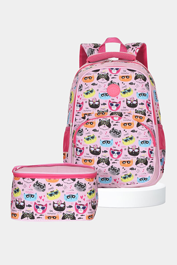 Fed Set of 2 Primary School Backpack Set Orthopedic Back Supported Water Resistant