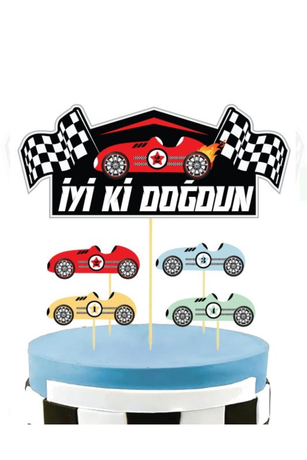 Toothpick Pie Top Racing Cars Themed 5 Pieces