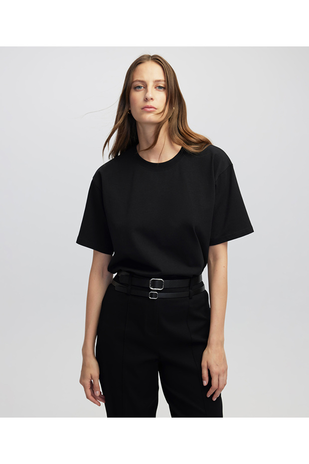 Bisiklet yaka basic tişört - 1