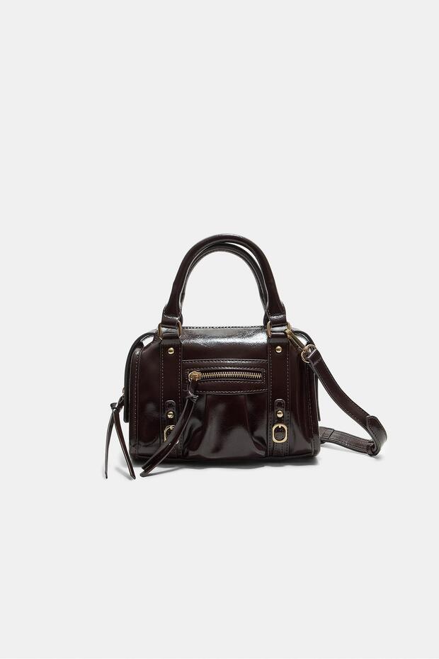 Suni deri bowling omuz çantası - 1