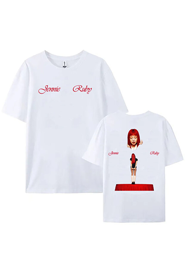 White Jennie Ruby 1St Studio Album Merch Tshirt Kim Mantra Jennie Li Gev
