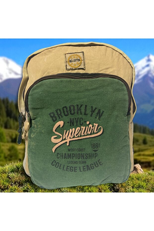 Quality Single Compartment Vintage Casual Design Daily Backpack Travel School Camping Bag 32 cm X 38 cm