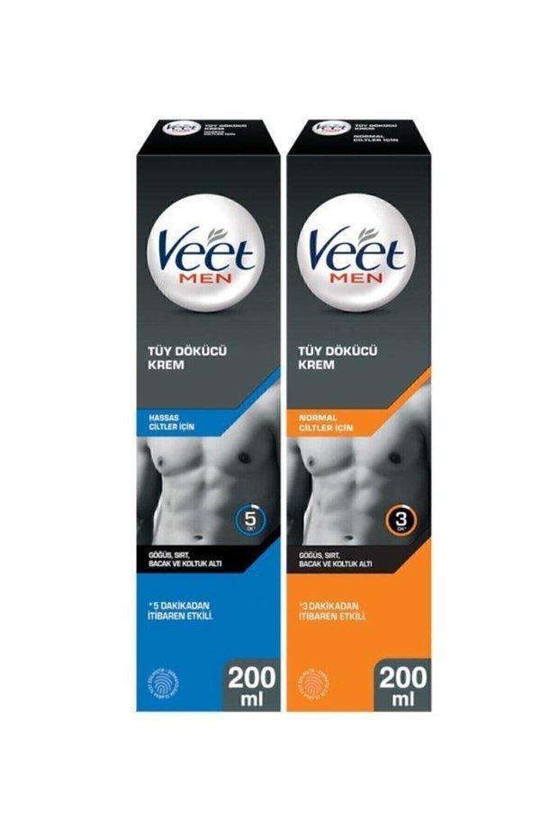 Men's Special Depilatory Cream Sensitive Skin 200ml + Normal Skin Depilatory Cream 200 ml