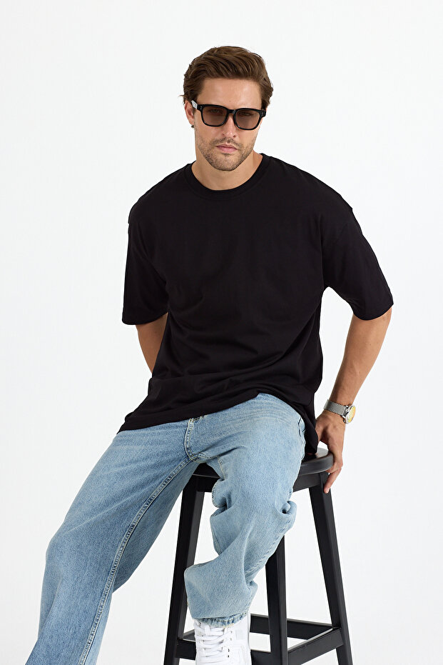 TRIOU BĂRBAȚI 100% BUMBAC OVERSIZE BASIC - 1