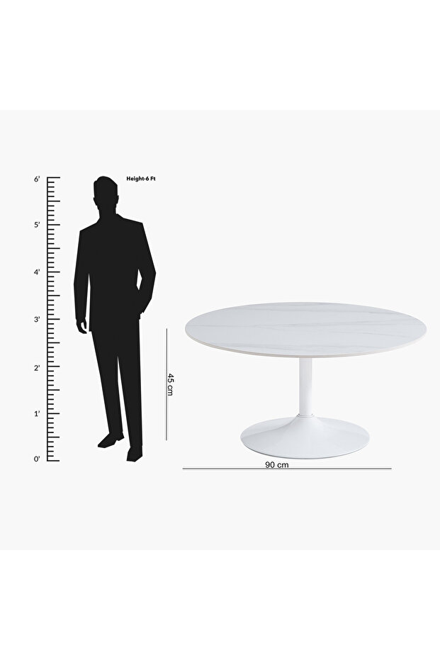 طاولة قهوة دائرية من الحجر المسحوق إلفيس - 8