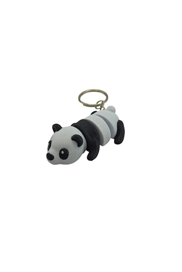 Breloc Panda, Plastic, Alb/Negru - 1