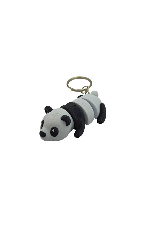 Breloc Panda, Plastic, Alb/Negru - 5
