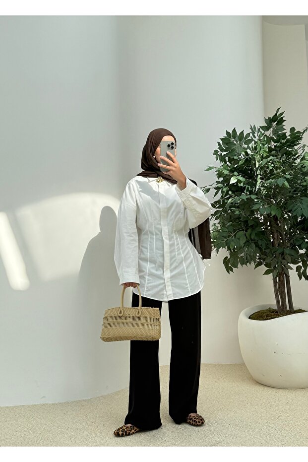 POPLİN GÖMLEK BEYAZ - 4