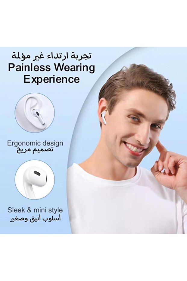 Airpods pro Smart Sensor Wireless Charging, 2 Mics for Calls, with Charging Case for Android/iPhone - 6
