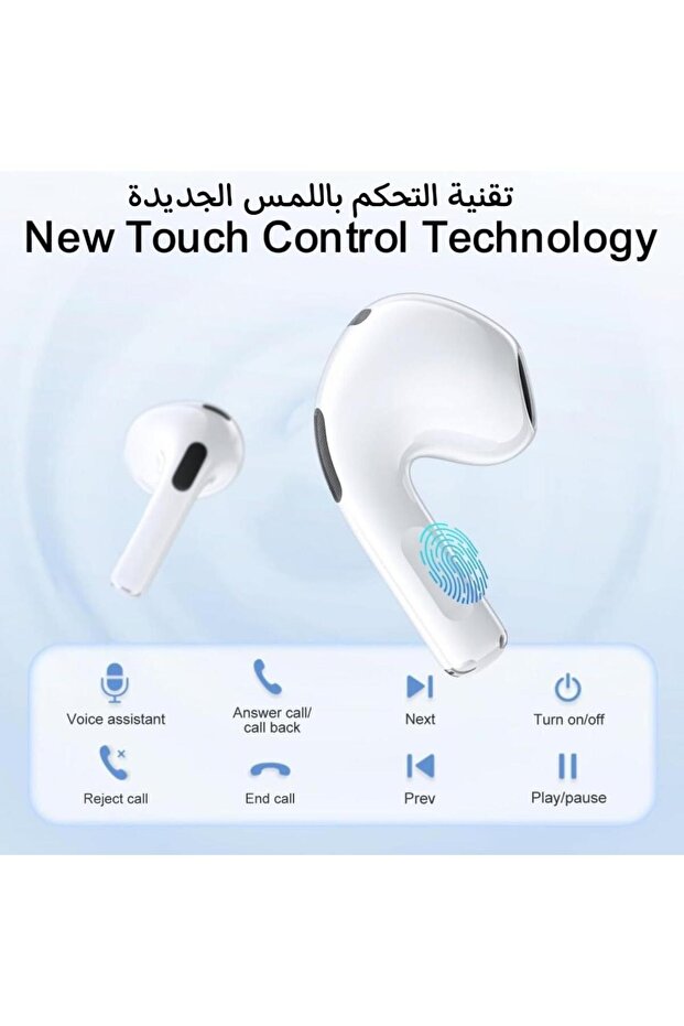 Airpods pro Smart Sensor Wireless Charging, 2 Mics for Calls, with Charging Case for Android/iPhone - 5
